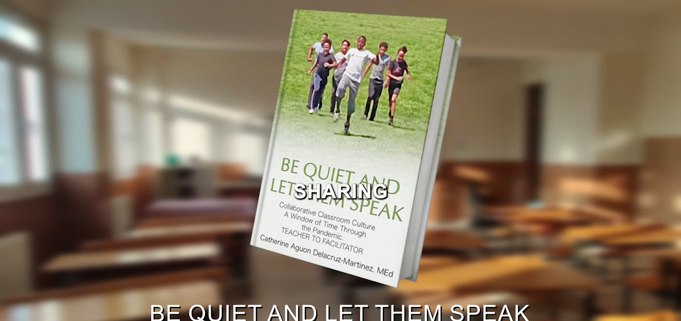 Be Quiet and Let Them Speak standing on a classroom desk