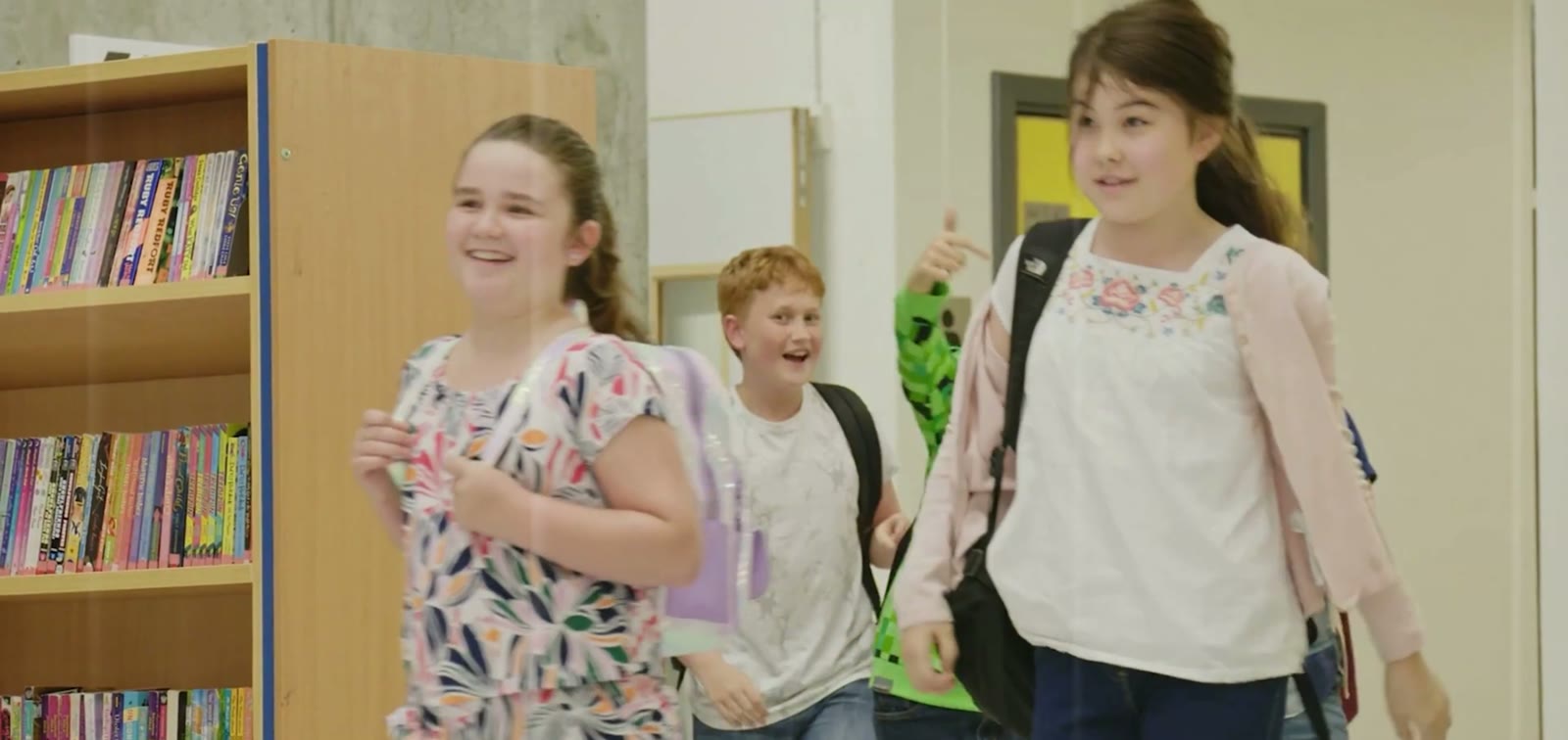Students moving between classes together